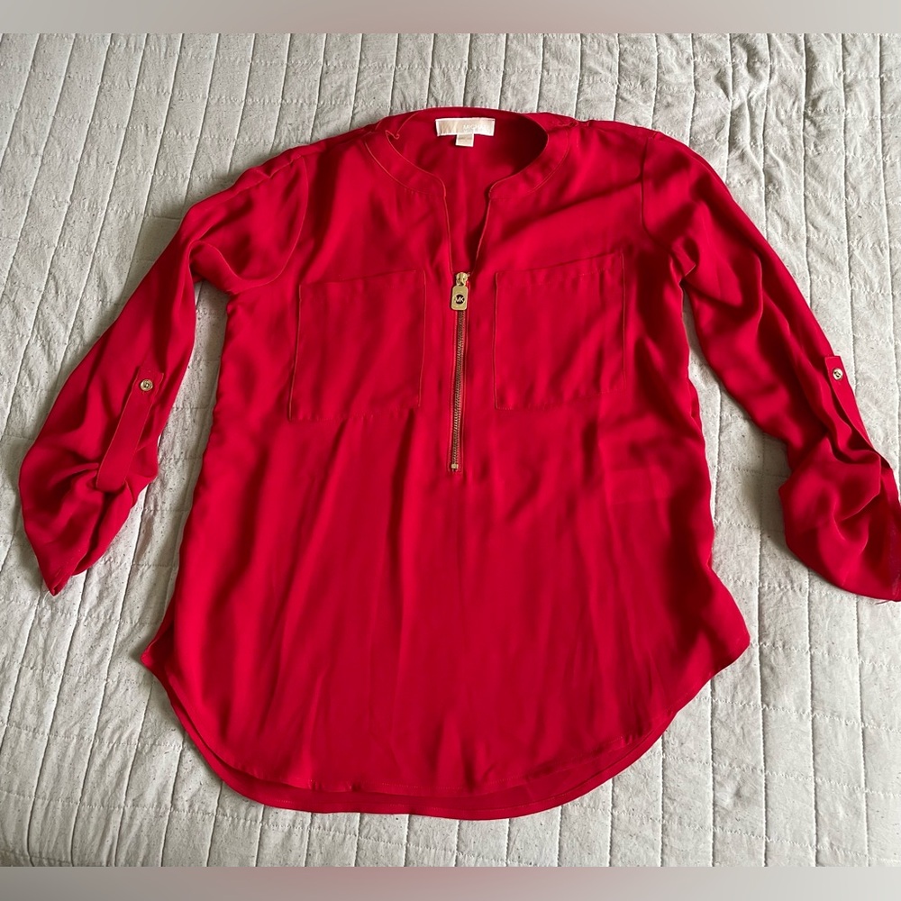 Michael Kors brand - Women's Red Blouse, Size Medium